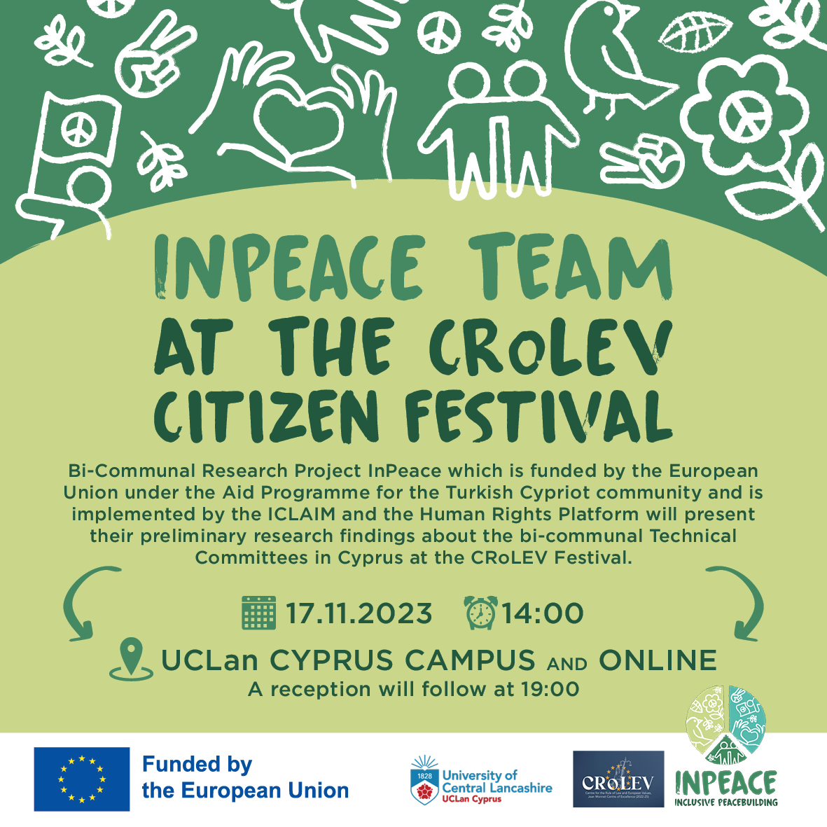 Inpeace team at the crolev citizen festival 17-11-2023 at 14:00